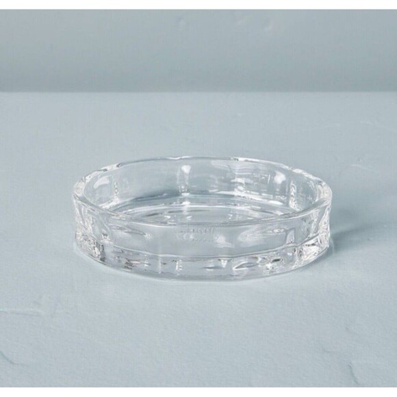 Set of 2 Sculpted Clear Glass Soap Trinket Dish - Hearth & Hand With Magnolia - Picture 6 of 6